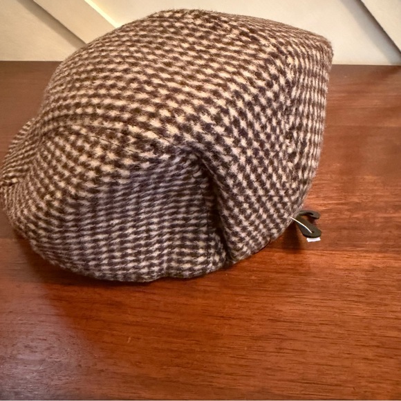 Men’s Brown Ivy Cap Houndstooth Flat Cap Peaky Blinder Cabbie Hat Vintage - Picture 9 of 13